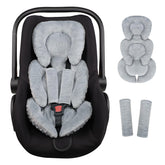 GFU infant car seat insert head-support provides neck comfort during car rides.