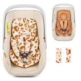 GFU infant car seat insert leopard print provides head and body support for travel.