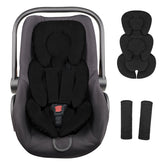 GFU infant car seat insert head and body support for safe travel comfort.