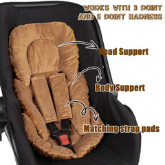 GFU infant car seat insert reversible side showing plush and 3D fabric