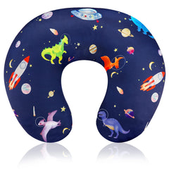 GFU nursing pillow cover dark blue space dinosaur texture close-up highlights soft skin-friendly fabric