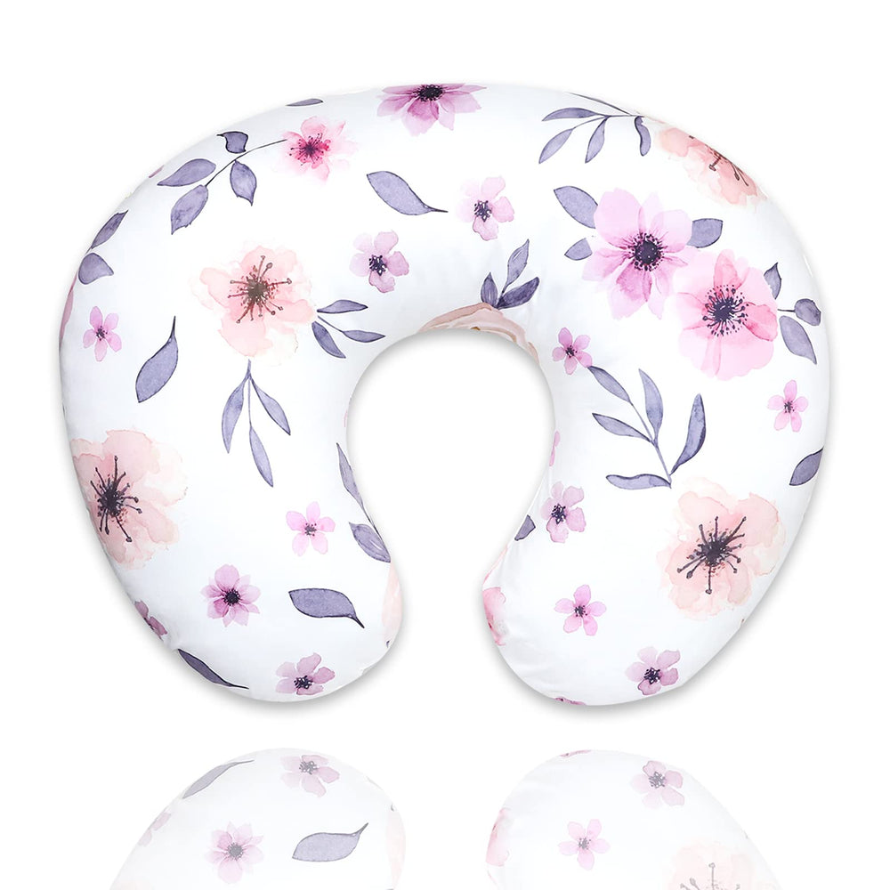 GFU nursing pillow cover fabric close-up highlighting soft microfiber for gentle baby skin.