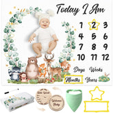 GGSTDDUP baby milestone blanket safari animals – soft surface for cozy, memorable newborn photos