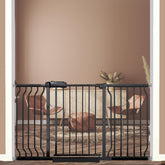 Ghthes Felle 53-57.5 inch gate shown in an extra-wide doorway for versatile safety.
