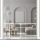 Ghthes Felle 67-71-5 inch extra wide gate installation demonstrates adjustable width for wide openings.