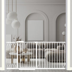 Ghthes Felle 67-71-5 inch extra wide gate installation demonstrates adjustable width for wide openings.