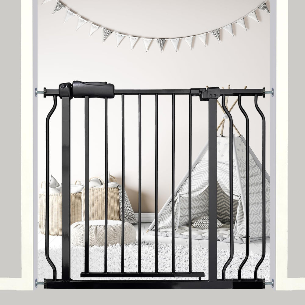 Ghthes Felle walk-through gate assembled in doorway for convenient infant and pet access