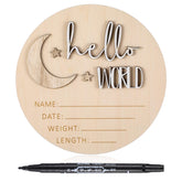 Giantree baby announcement sign round wood showcases a warm welcome for nursery decor