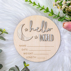 Giantree Hello World 3D letters sign demonstrates a memorable newborn welcome prop for photos