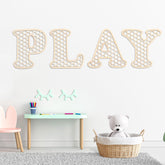 Giantree Playroom Decor rattan-letters-4-letters set enhances playful wall display and learning vibe.