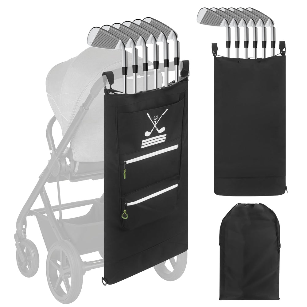 GIASSVIO 6-club stroller caddy setup shows quick, secure mounting for on-course convenience.