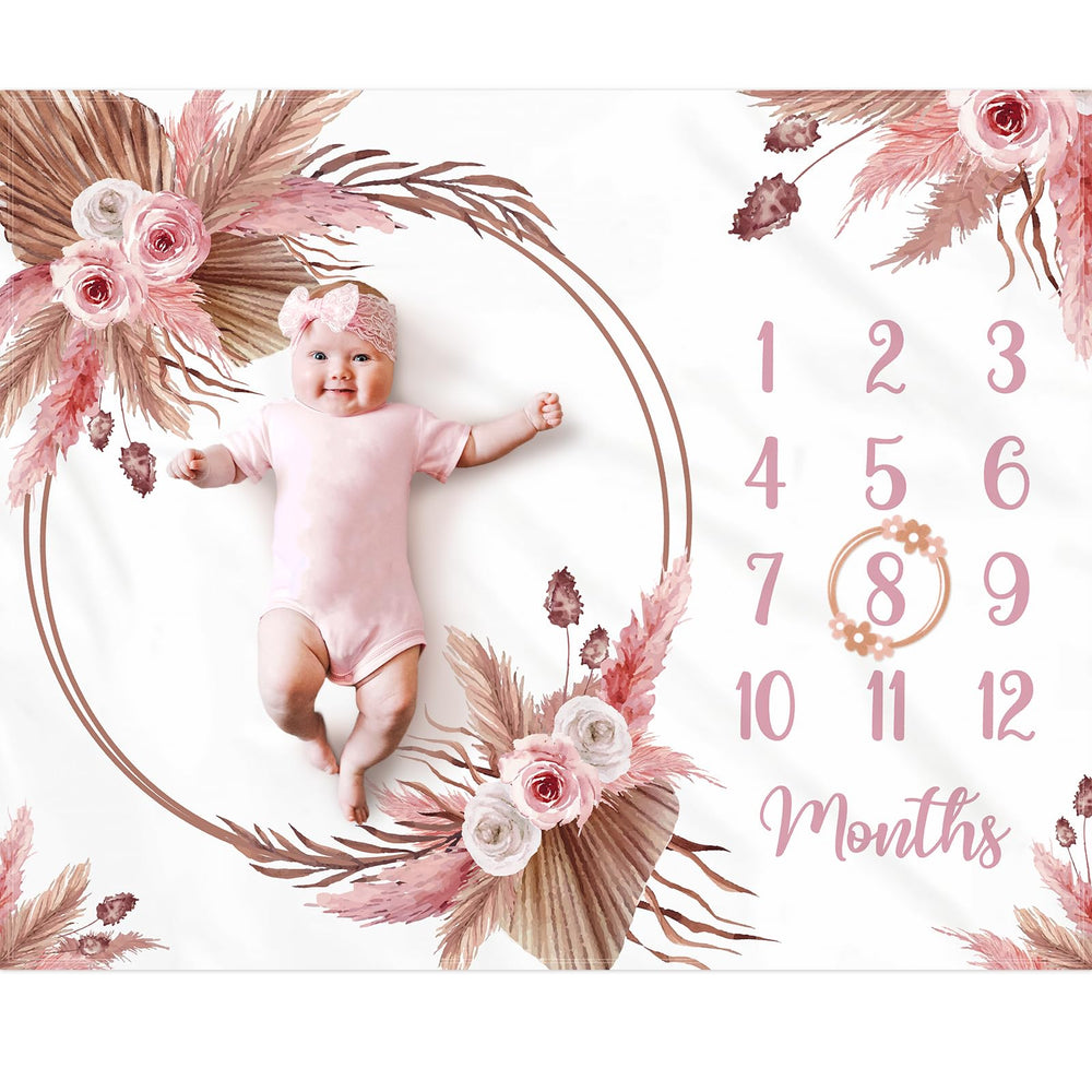 Gicoherero floral boho baby monthly blanket ready for dreamy milestone photos