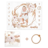 Gicoherero milestone blanket seasonal florals close-up enhances nursery photos