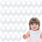 Giegxin 30-pcs muslin baby bibs white pack demonstrates ample absorbent bibs for daily use