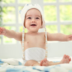 Giegxin newborn belly wrap closeup shows soft cotton texture for gentle skin contact.