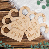 Giftacity baby closet dividers front view with seven size labels for quick sorting