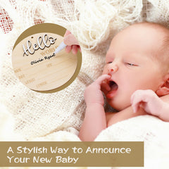 Giftacity wooden baby photo prop enhances hospital pictures.