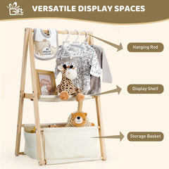 GiftAmaz double-layer baby basket—top rod and layers for small gifts.