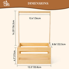 GiftAmaz wooden baby crate assembly view highlights its 13.3L x 8.86W x 20.95H size.