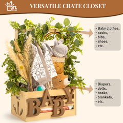 GiftAmaz wooden baby crate oil-finished surface shows durable, elegant texture.