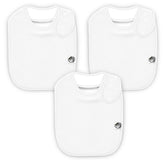 Giggly Goose 3-pack bibs flatlay with soft cotton and white design.