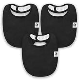 Giggly Goose 3pack baby bibs close-up shows soft cotton for gentle skin contact.