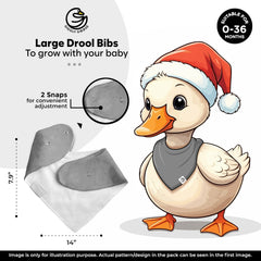 Giggly Goose bandana bib adjustable snaps for a growing, secure fit.