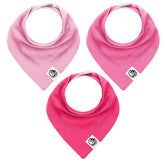 Giggly Goose bandana bib front view with ultra-soft cotton for gentle skin contact.
