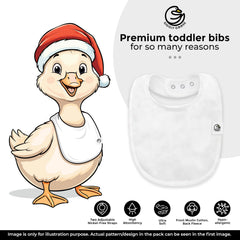 Giggly Goose bibs with adjustable snaps offer a comfortable growing fit from newborn to toddler.