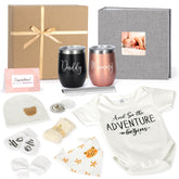 GIGPADE New Mom Gift Basket unboxed, ideal for gender reveal gifting