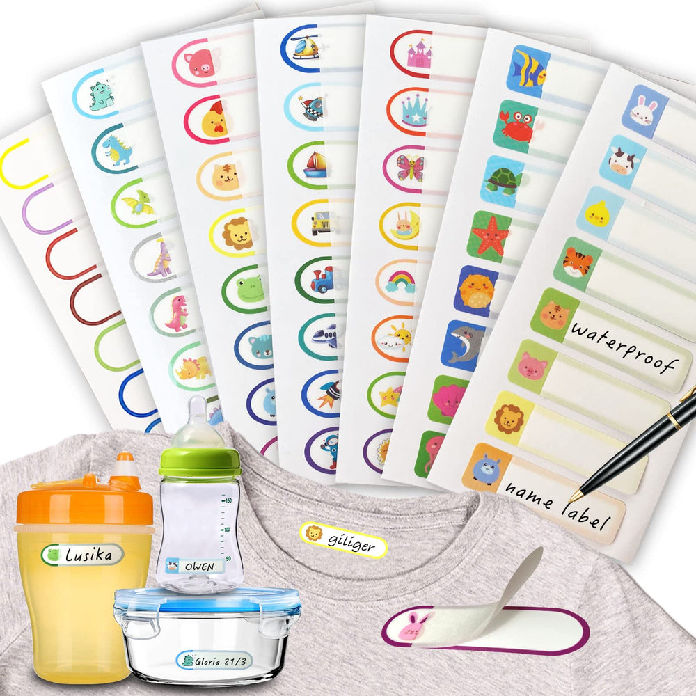 Giliger baby bottle labels with assorted designs for quick ID at daycare.