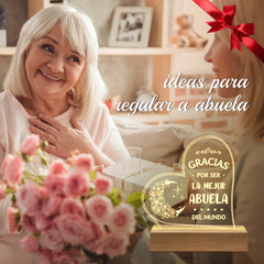 GiltGlimmer Regalos para Abuela night light adds a cozy touch to Spanish celebrations.