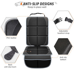 Gimars XL non-slip mesh bottom prevents sliding on leather seats.