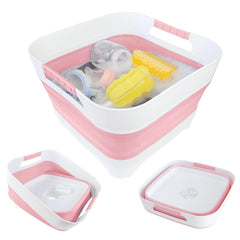 GIMWA wash basin for baby bottles in pink with rubber handles for stable soaking.
