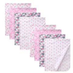 Gina Era soft-touch cotton flannel blanket provides gentle warmth for newborn swaddling.