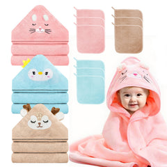 GINUMWA hooded baby towel set packaging shows a complete bath kit for newborns