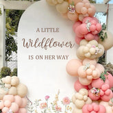 GIOGUK A Little Wildflower decal backdrop 28x16 inches for baby shower photos.