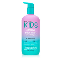 GIOVANNI Eco Chic Kids Body Wash bottle showing gentle cleansing for sensitive skin