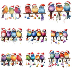 GioXtra Christmas bird on branch wall sticker adds festive ambiance to any room.