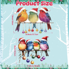 GioXtra watercolor bird with Santa hat sticker brightens walls with playful holiday charm.
