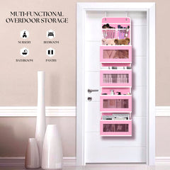 Giraffe Creation over-door organizer front PVC window for quick content identification.