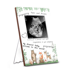 Girlbido Woodland Ultrasound Frame with rustic wood detail for keepsake display