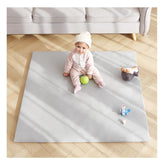Givjoy baby play mat grey top view showing a large 48x48 inch surface for spacious play