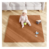 Givjoy baby play mat with waterproof faux-leather surface that's easy to wipe clean.