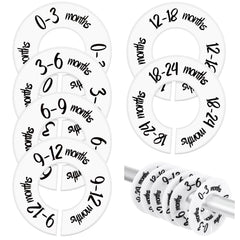 Gjinxi baby closet dividers show six sizes from newborn to toddler for quick outfit picks.