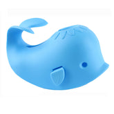 GKGOGO bath spout cover whale design closeup, soft silicone protection for gentle bath time safety