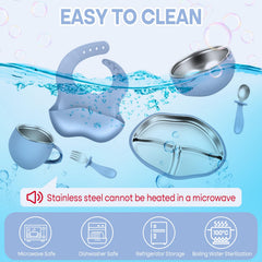 Gksuu divided plate with three sections for balanced meals
