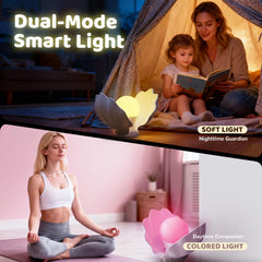 GLACIER GIFT Night Light wireless charger base doubles as a convenient power hub.