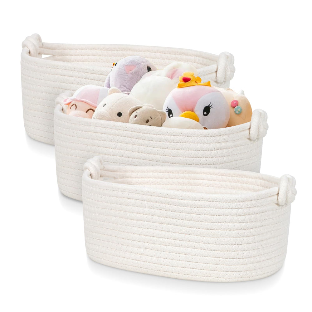 GLCON small rope storage baskets off-white bundle for versatile organization
