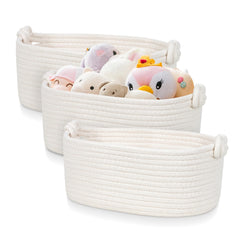 GLCON small rope storage baskets off-white bundle for versatile organization